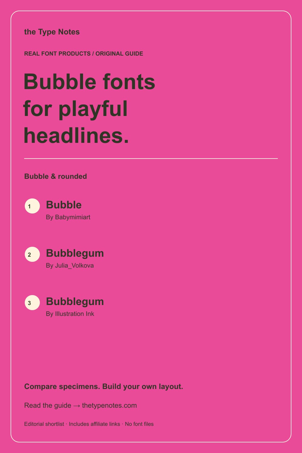 Bubble fonts for playful headlines — guide and real product shortlist