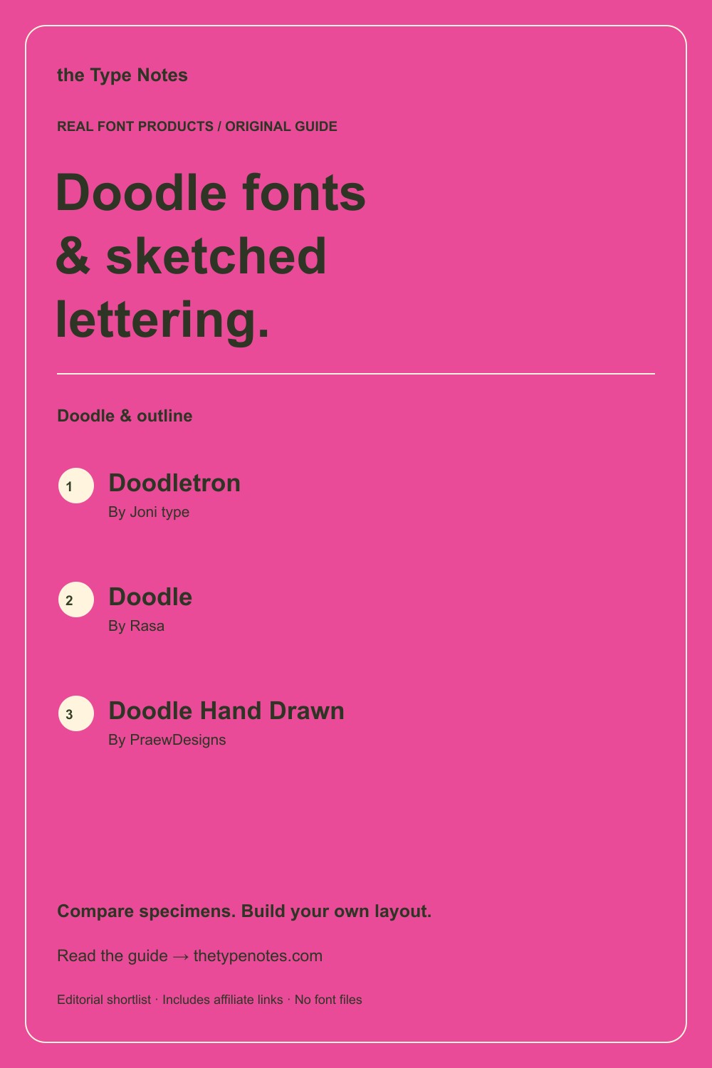 Doodle fonts for sketched lettering — guide and real product shortlist