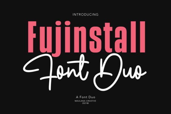 Fujinstall Font Duo — original designer specimen by Maulana Creative
