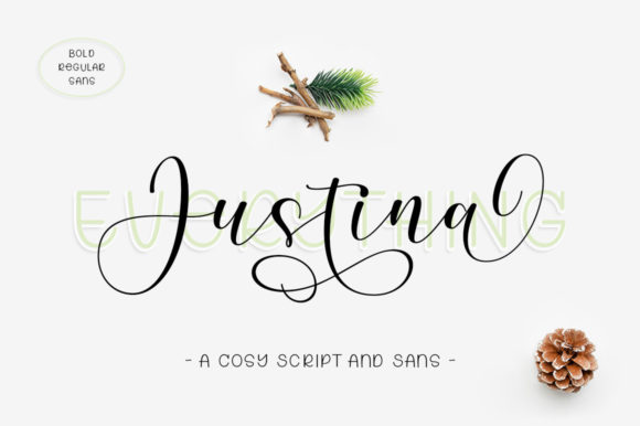 Justina Duo designer specimen by Attract Studio