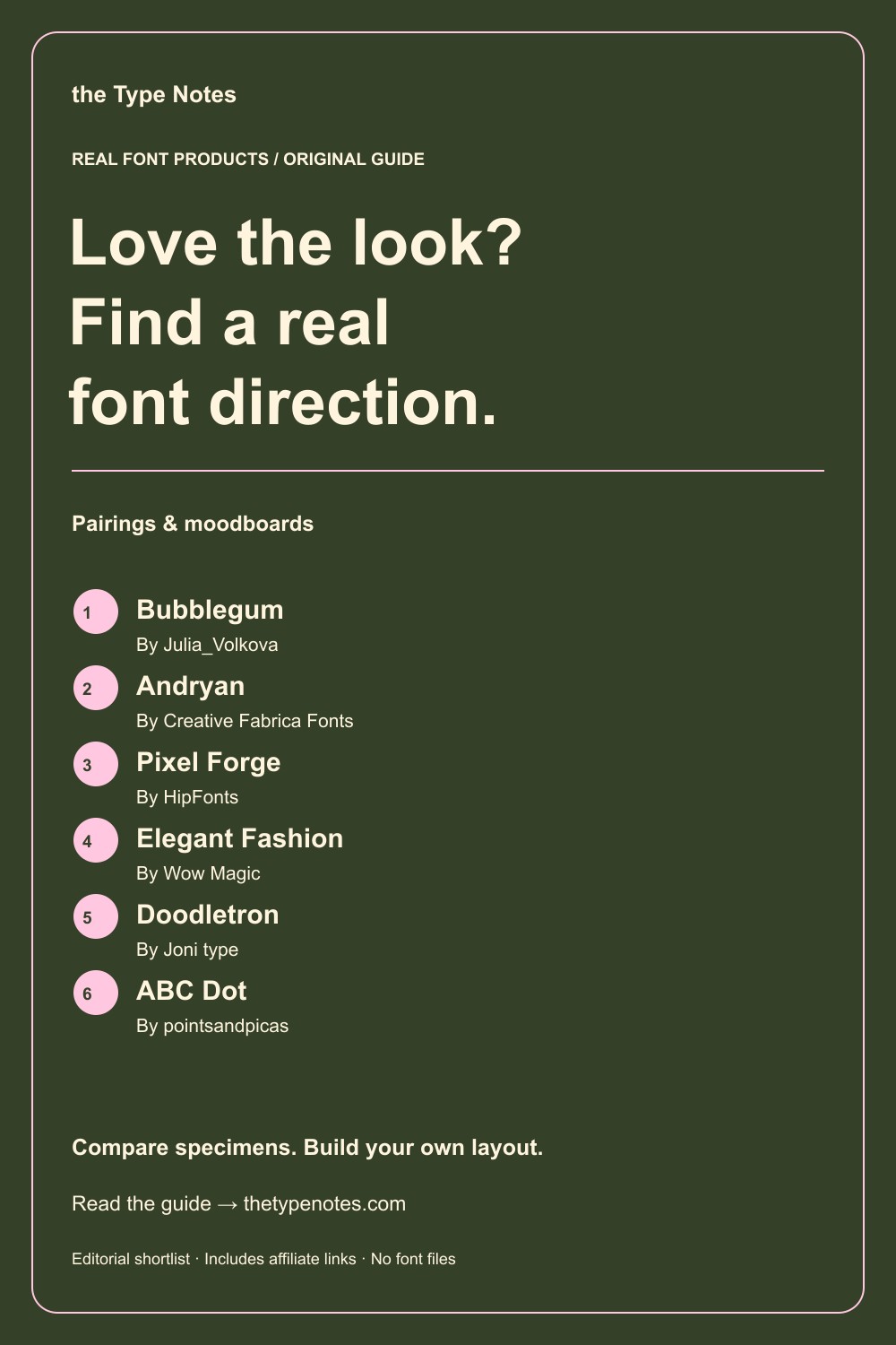 From AI lettering to a real font shortlist — guide and real product shortlist