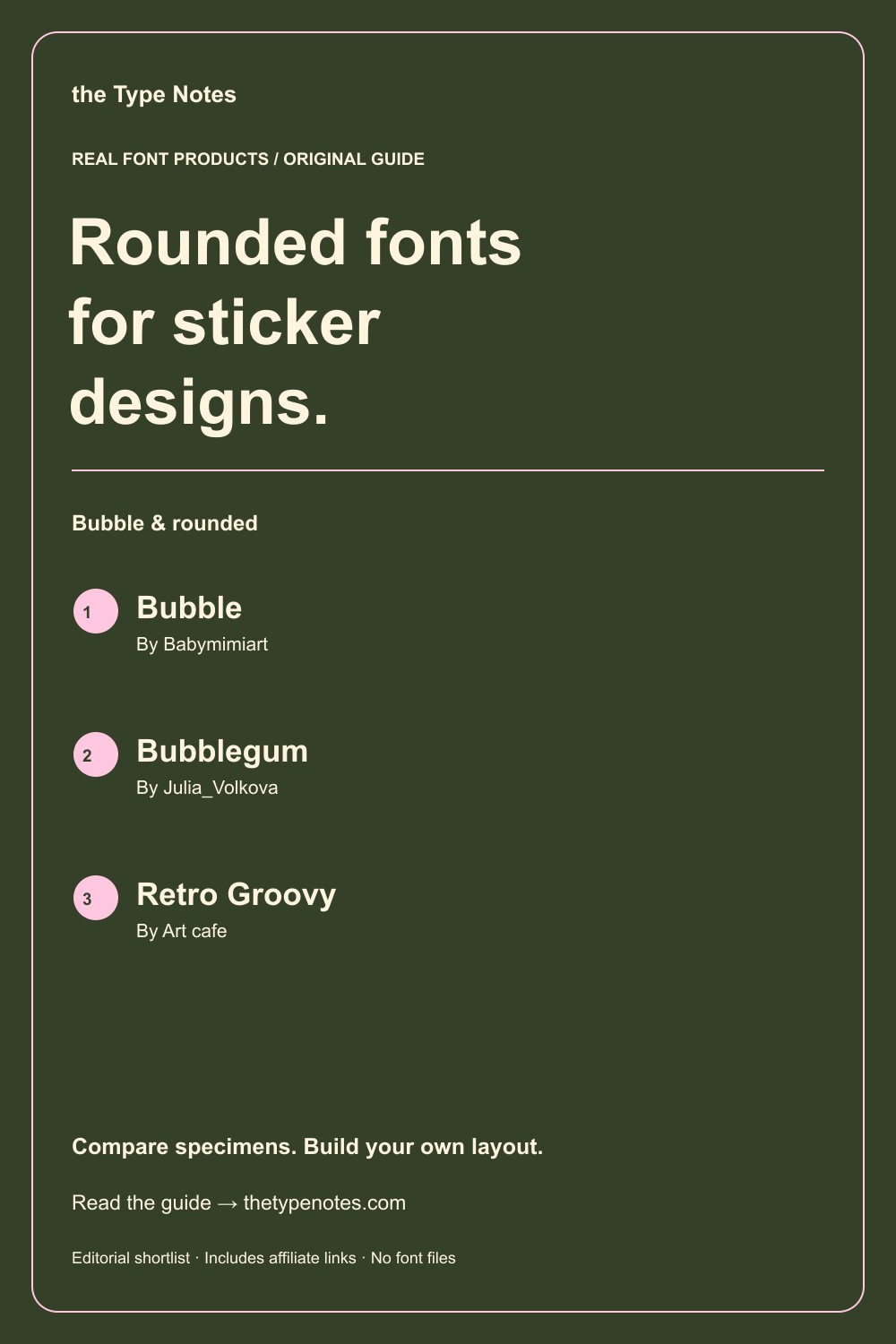 Rounded fonts for sticker designs — guide and real product shortlist